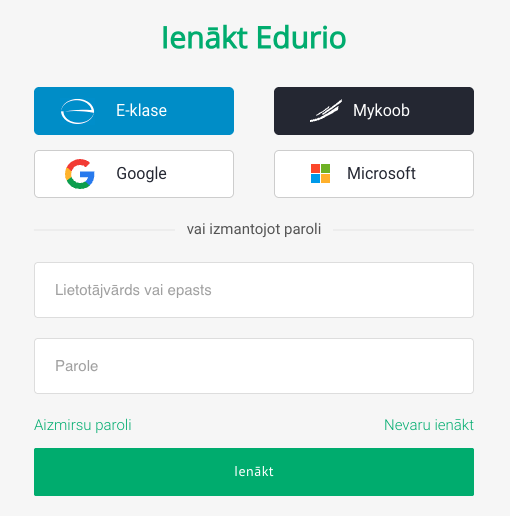 Edurio visu veidu pieslēgšanās